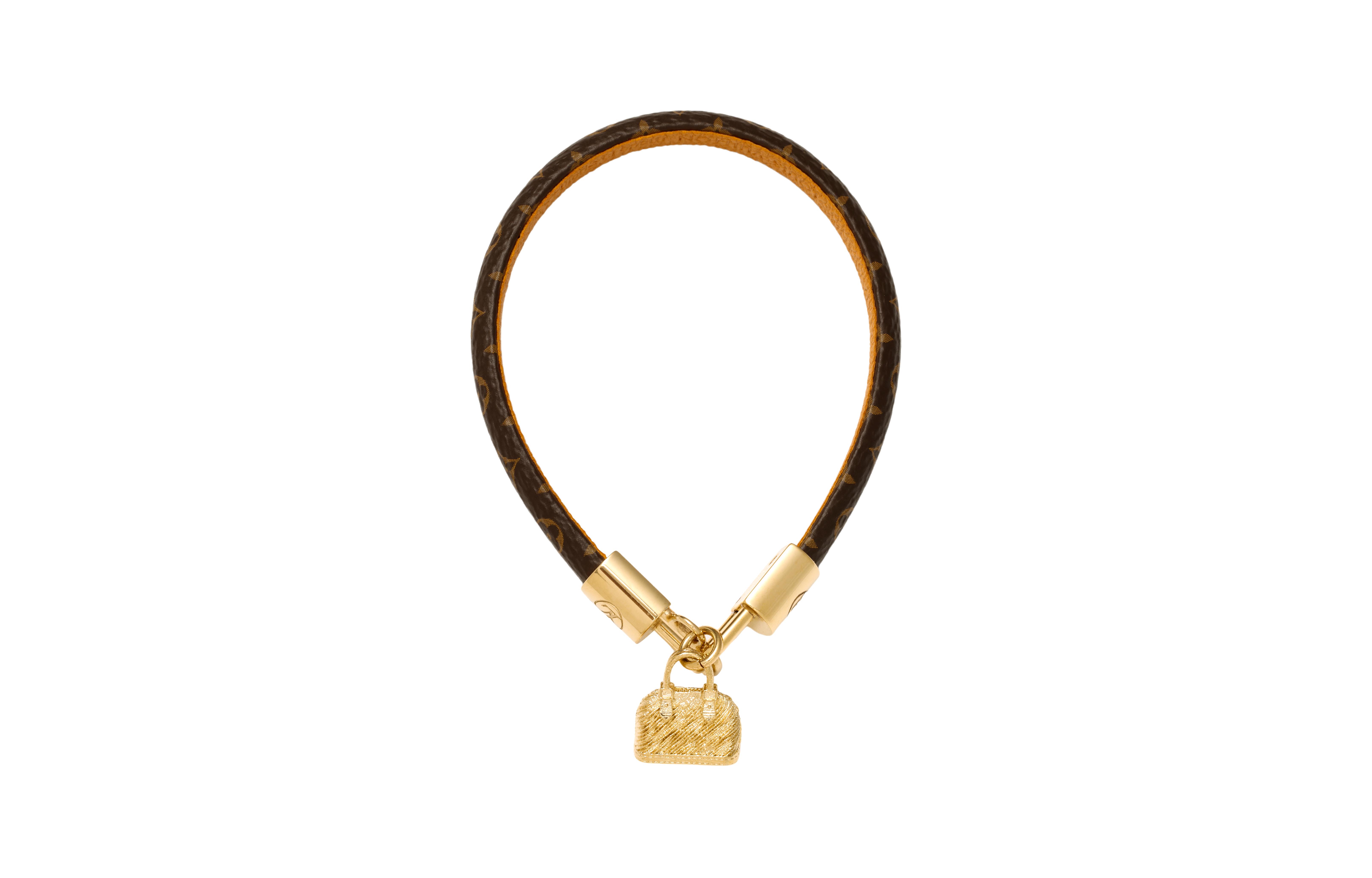 Order (W) Louis Vuitton Pulsera Monograma de Piel de Ternera Marrón M6220F