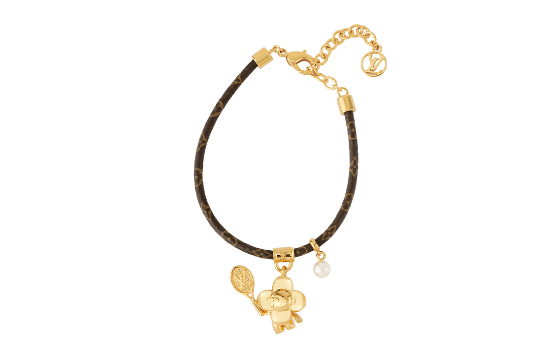 (Women) LOUIS VUITTON Monogram Canvas Gold Metal Bracelet for Women. M8087Z