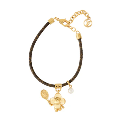 (Women) LOUIS VUITTON Monogram Canvas Gold Metal Bracelet for Women. M8087Z