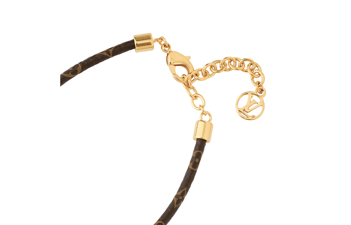 (Women) LOUIS VUITTON Monogram Canvas Gold Metal Bracelet for Women. M8087Z 圖 5