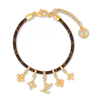 (Women) Louis Vuitton Monogram Canvas Metal Bracelet Brown. M8433Z