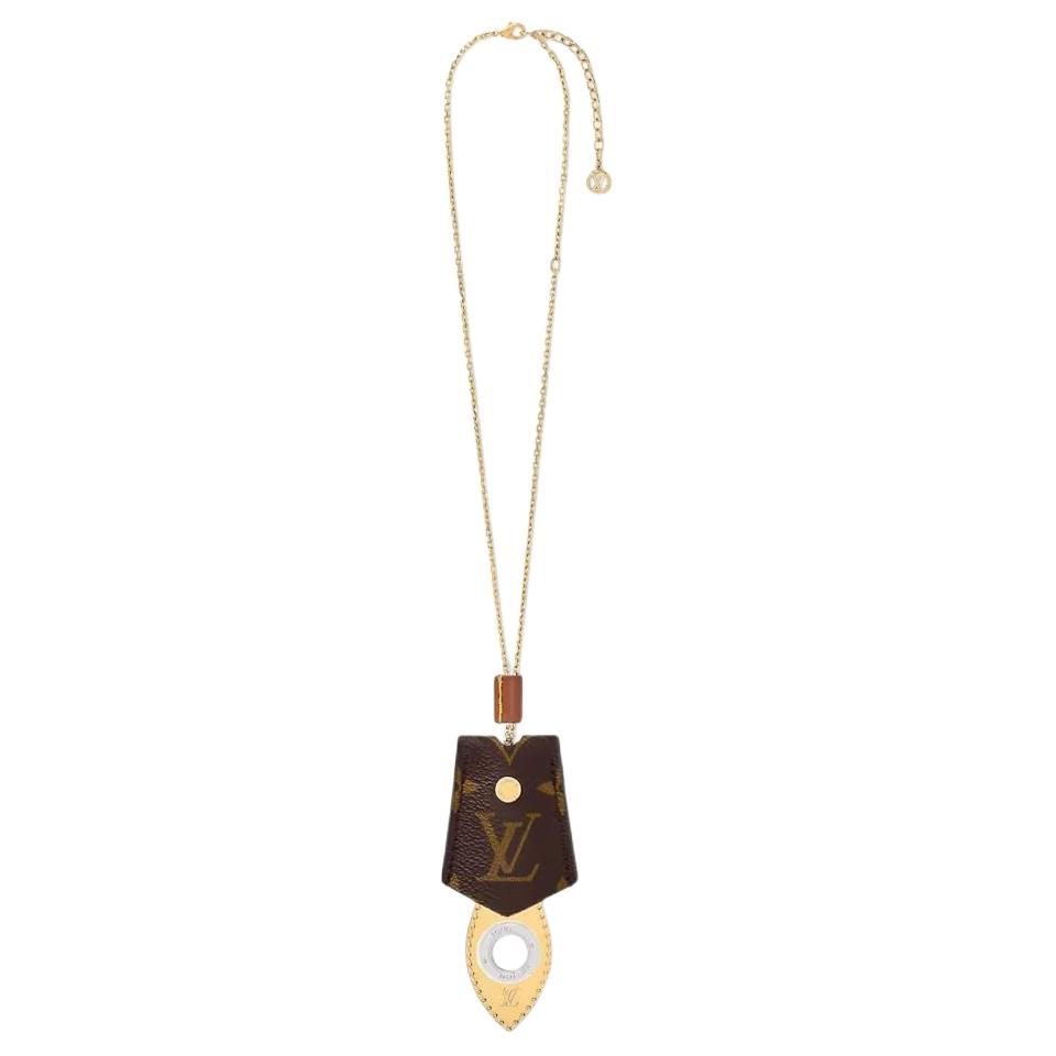 (Women) LOUIS VUITTON Monogram Canvas Necklace Gold for Women. M03453