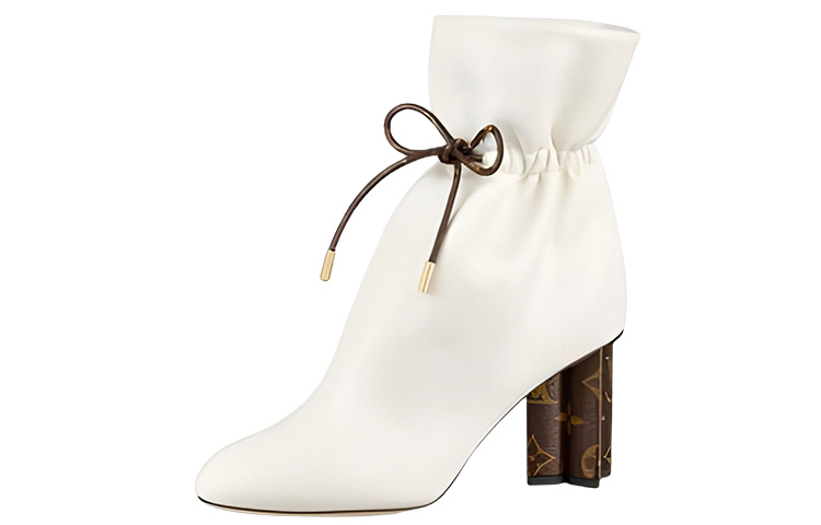 (Women) Louis Vuitton Monogram Canvas Short Boot 'White Leather' 1A94SN