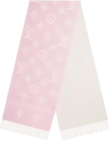 (Women) Louis Vuitton Monogram Cashmere Fringe Scarf Pink for Women. M77729 (Women) Louis Vuitton Monogram Cashmere Fringe Scarf Pink for Women. M77729