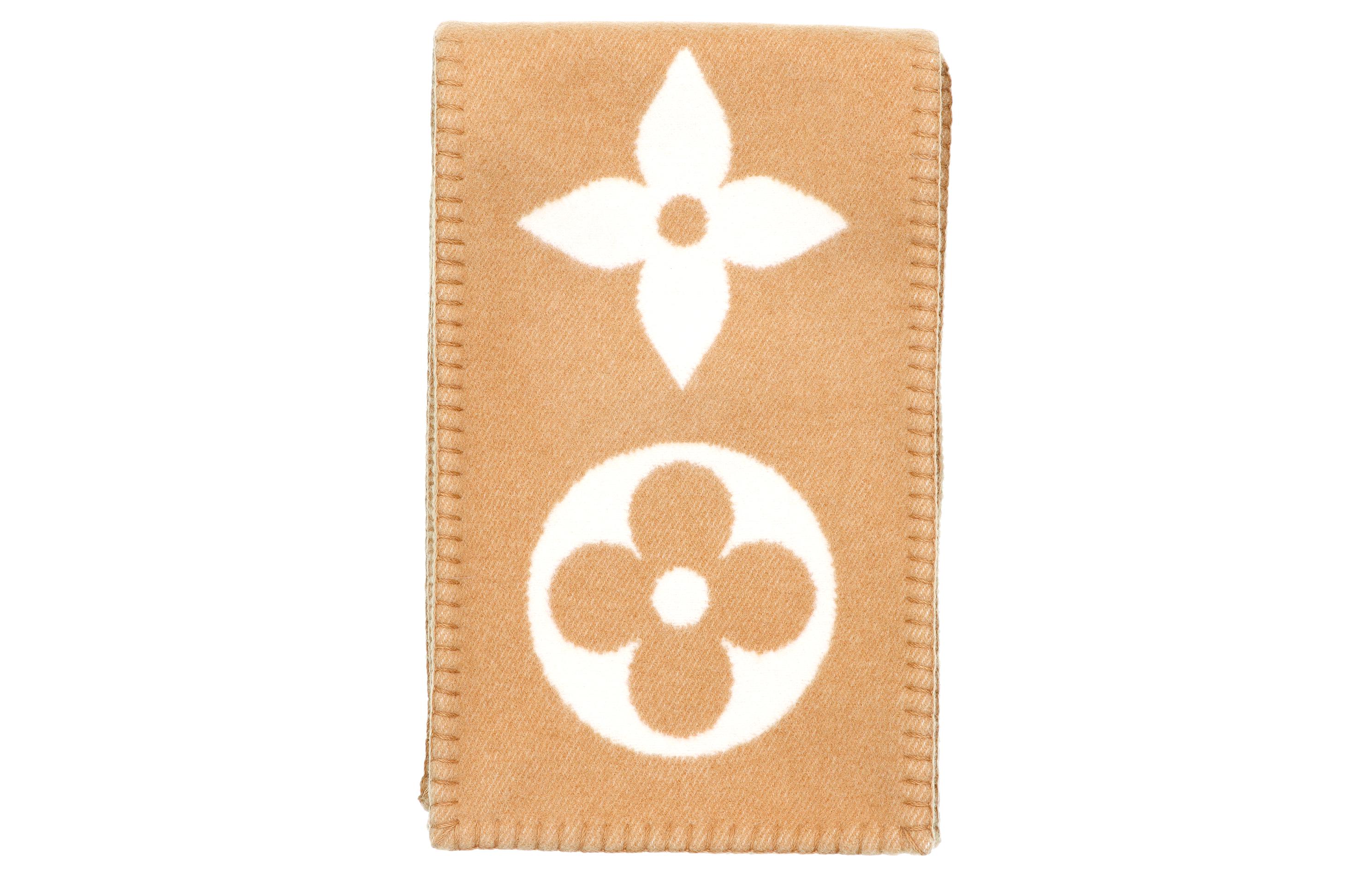 Lookbook (Women) Louis Vuitton Monogram Cashmere Knit Scarf for Women - Light Brown. m77856