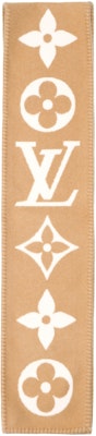 (Women) Louis Vuitton Monogram Cashmere Knit Scarf for Women - Light Brown. m77856 Shop (Women) Louis Vuitton Monogram Cashmere Knit Scarf for Women - Light Brown. m77856