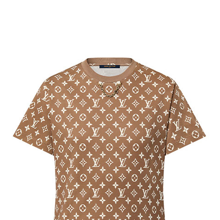 Sizing (W) 路易威登老花鏈條點綴棕色圓領T恤 1AB9HB