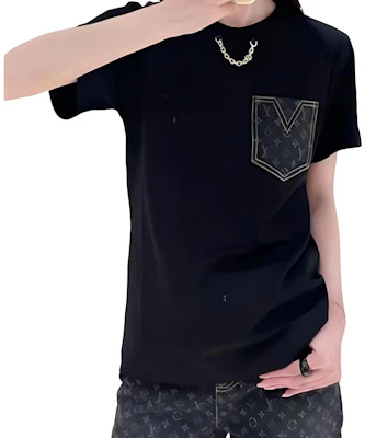 (W) 路易威登 Monogram 鏈條口袋短袖T恤 黑色 女款 1AGT07 Purchase (W) 路易威登 Monogram 鏈條口袋短袖T恤 黑色 女款 1AGT07