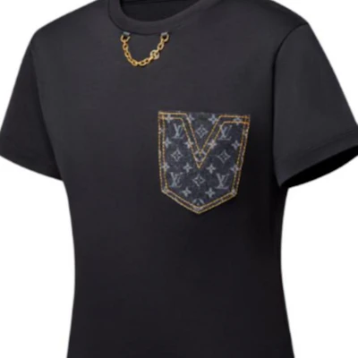 (W) 路易威登 Monogram 鏈條口袋短袖T恤 黑色 女款 1AGT07 Sizing (W) 路易威登 Monogram 鏈條口袋短袖T恤 黑色 女款 1AGT07