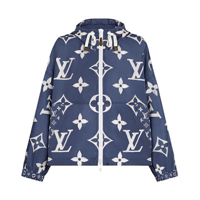 (Women) Louis Vuitton Monogram Classic Blue Hooded Jacket 1A7SG