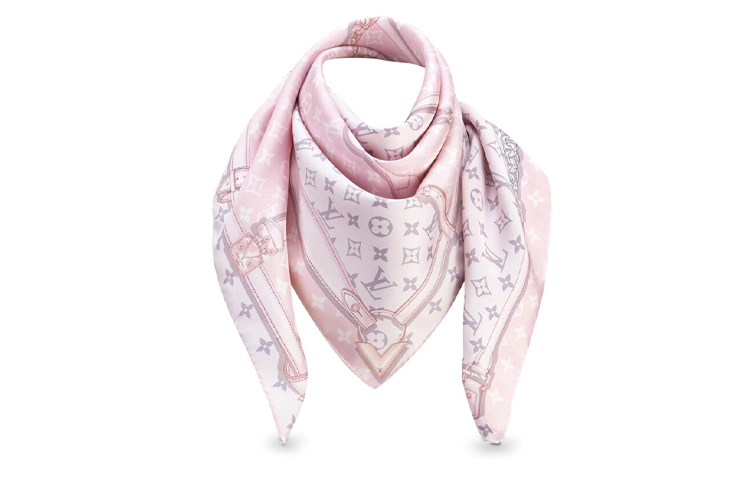 (Women) Louis Vuitton Monogram Confidential Pink Patchwork Silk Scarf for Women M70638 圖 3