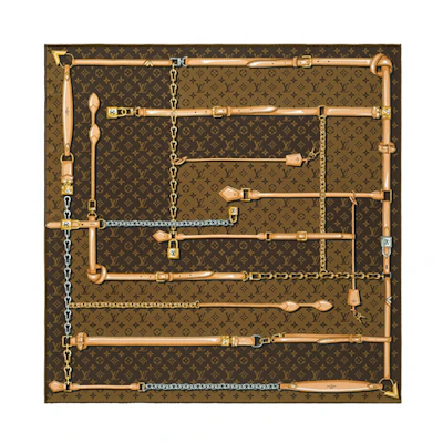 (Women) LOUIS VUITTON Monogram Confidential Silk Scarf Women’s Printed Multicolor. M78666
