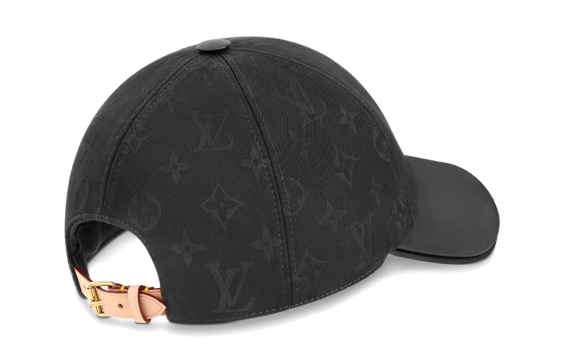 Lookbook (Women) LOUIS VUITTON Monogram Cotton Cap with Lambskin Trim  Black M7088M