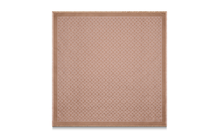 (Women) Louis Vuitton Monogram Denim Shawl Silk Wool Scarf M76068 圖 4