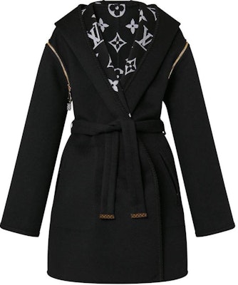 (Women) LOUIS VUITTON Monogram Double-Sided Hooded Long Coat Women Black 1AC2D8 Buy (Women) LOUIS VUITTON Monogram Double-Sided Hooded Long Coat Women Black 1AC2D8