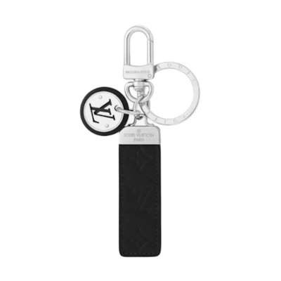(Women) LOUIS VUITTON Monogram Embossed Leather Keychain for Women Black. M02040