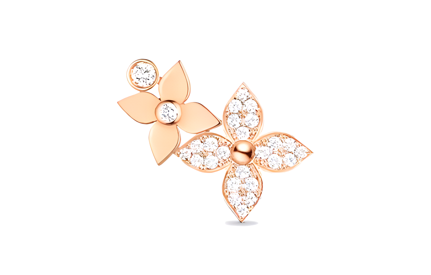 (Women) LOUIS VUITTON Monogram Floral Diamond 18K Gold Single Left Earring for Women. Q96945