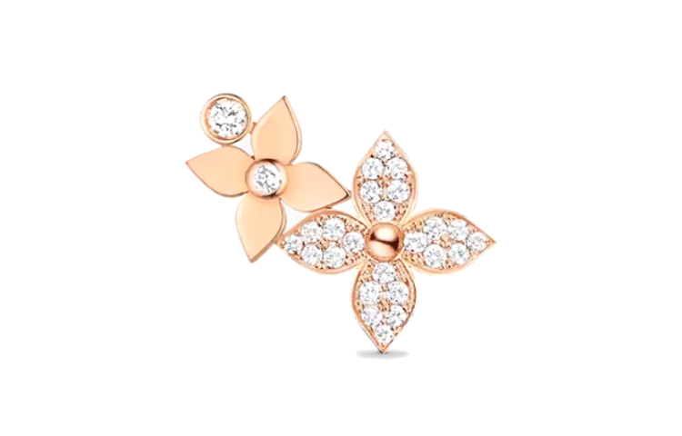 (Women) LOUIS VUITTON Monogram Floral Diamond 18K Gold Single Left Earring for Women. Q96945 圖 2