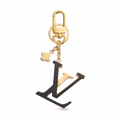 (Women) LOUIS VUITTON Monogram Floral Keychain Gold/Black for Women M63080