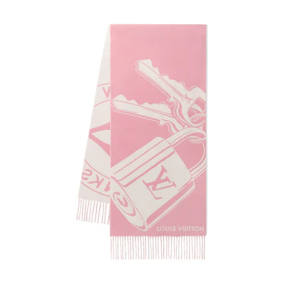(Women) LOUIS VUITTON Monogram Floral Lambswool Scarf Pink M92856