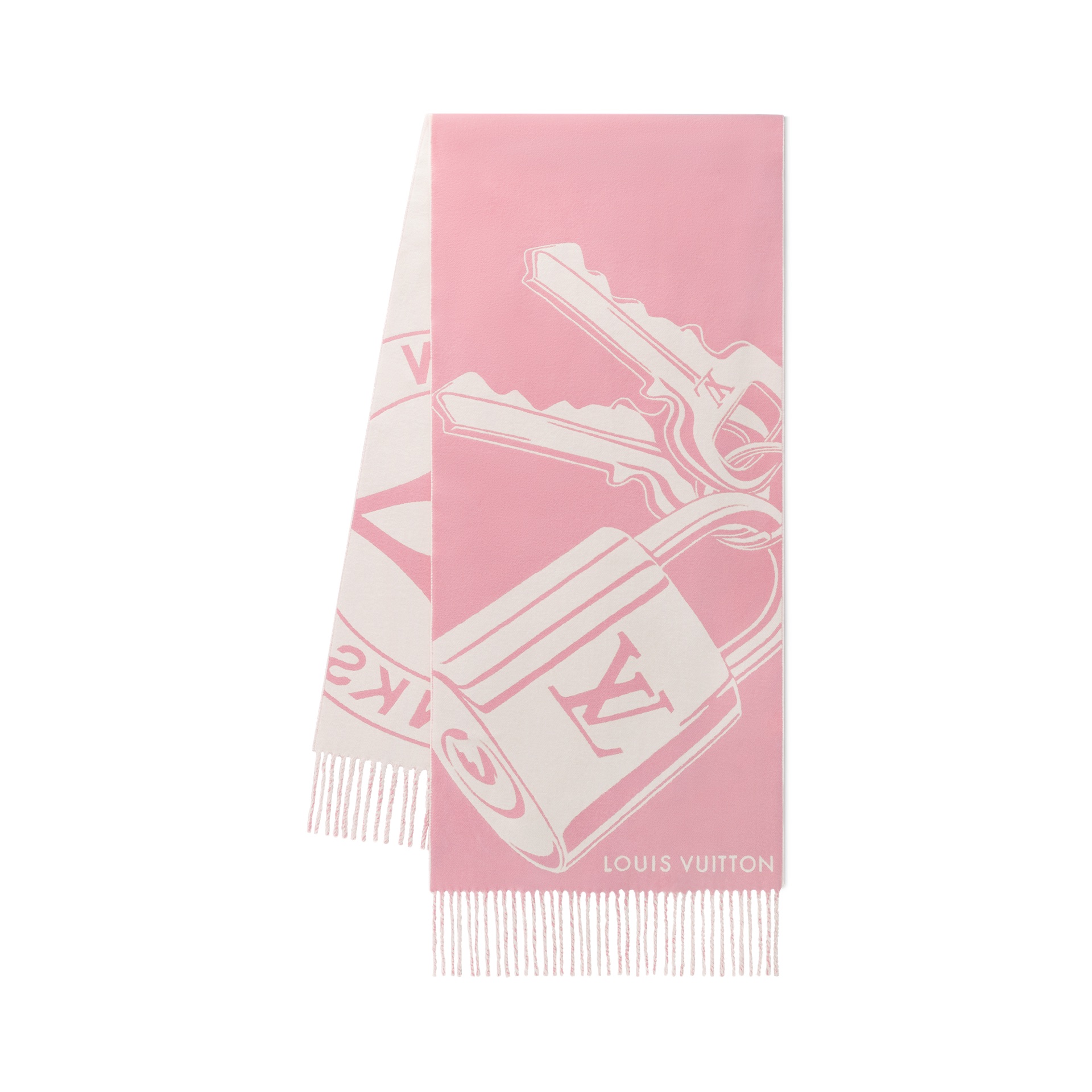 (Women) LOUIS VUITTON Monogram Floral Lambswool Scarf Pink M92856 圖 2