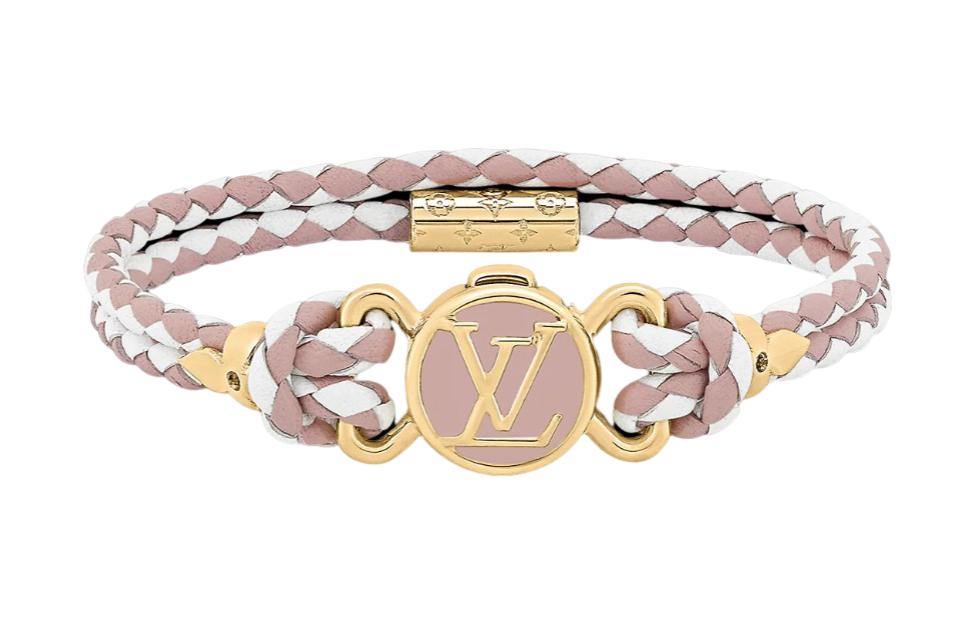 Order (Women) LOUIS VUITTON Monogram Floral Leather Bracelet Pink/White for Women M8061E