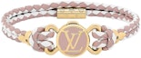 Order (Women) LOUIS VUITTON Monogram Floral Leather Bracelet Pink/White for Women M8061E