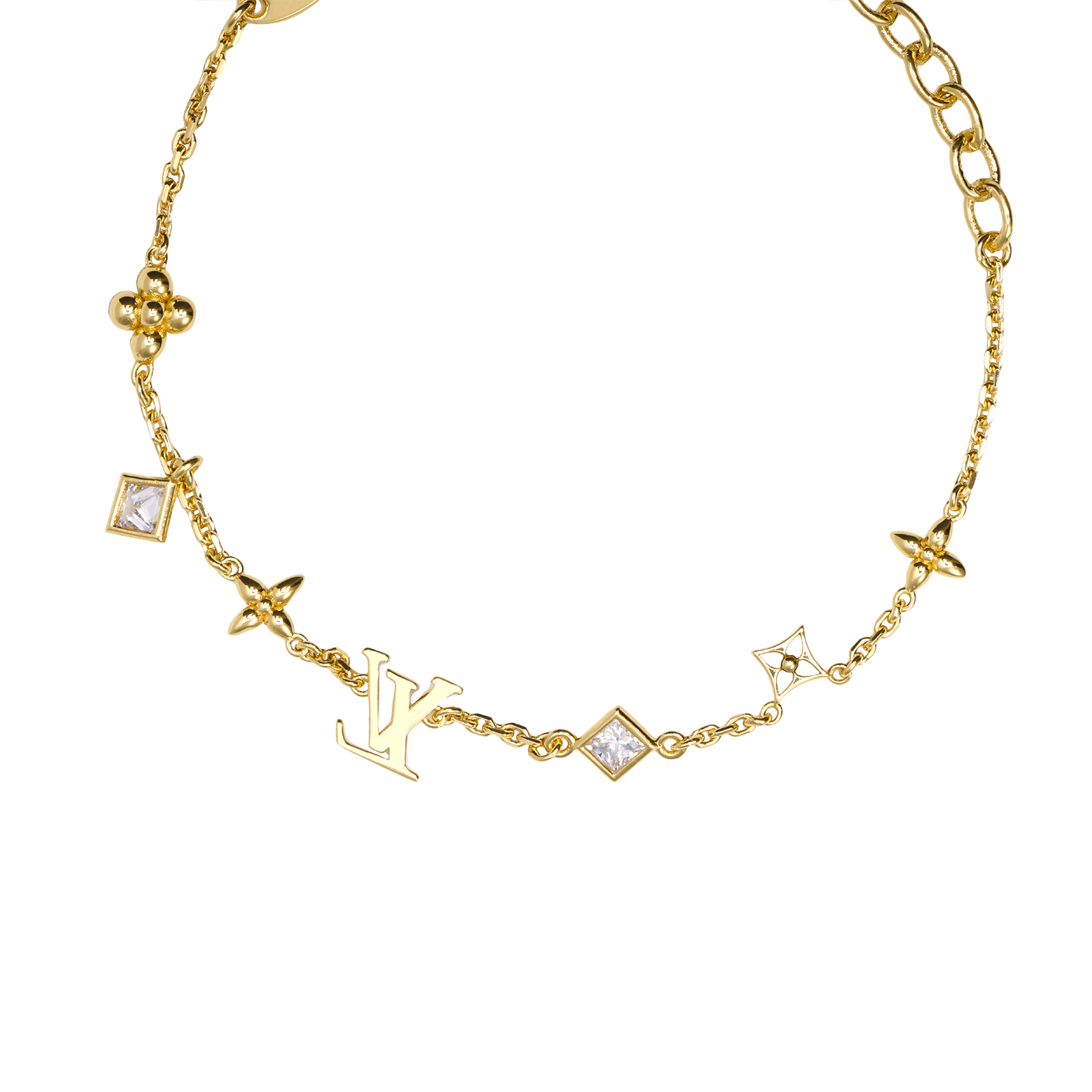 (Women) LOUIS VUITTON Monogram Floral Metal Bracelet  Gold. M1040A 圖 4