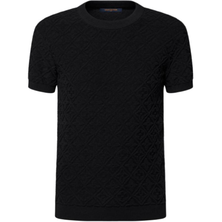 (Women) LOUIS VUITTON Monogram Floral Terry T-Shirt SS25 Black 1AHIVW