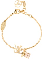 (Women) Louis Vuitton Monogram Flower Leaf Metal Bracelet Gold for Women M00801 (Women) Louis Vuitton Monogram Flower Leaf Metal Bracelet Gold for Women M00801