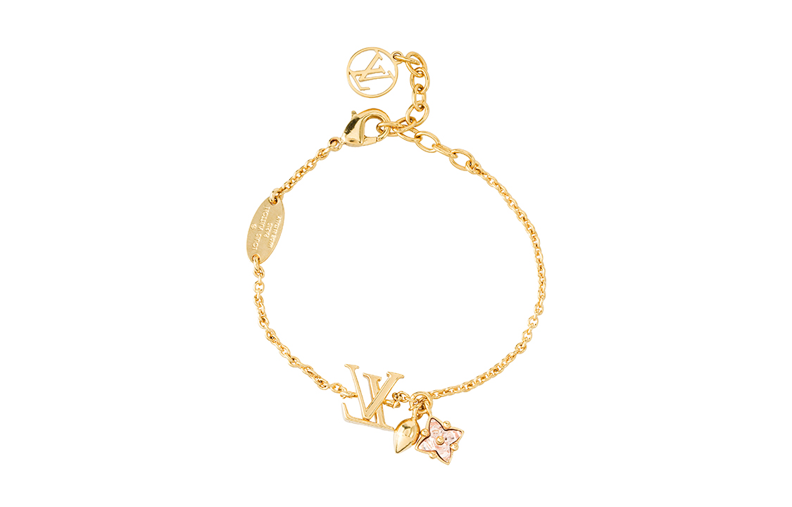 Order (W) 루이비통 모노그램 플라워 리프 메탈 브레이슬릿 골드 여성용 M00801