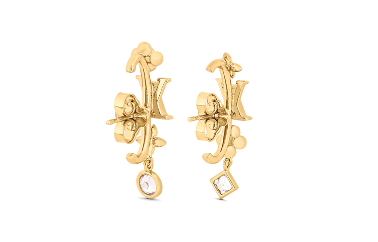 (Women) LOUIS VUITTON Monogram Flower Metal Earrings Gold for Women. M01257 圖 2