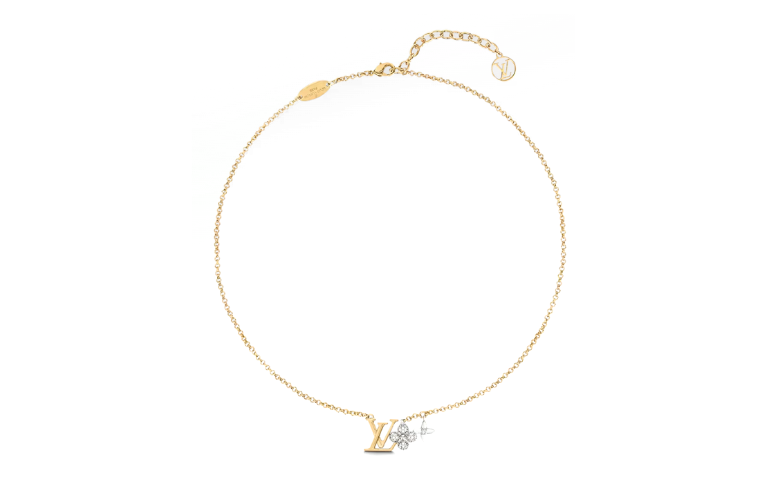 (Women) LOUIS VUITTON Monogram Flower Pendant Necklace Gold for Women. M01265 圖 3
