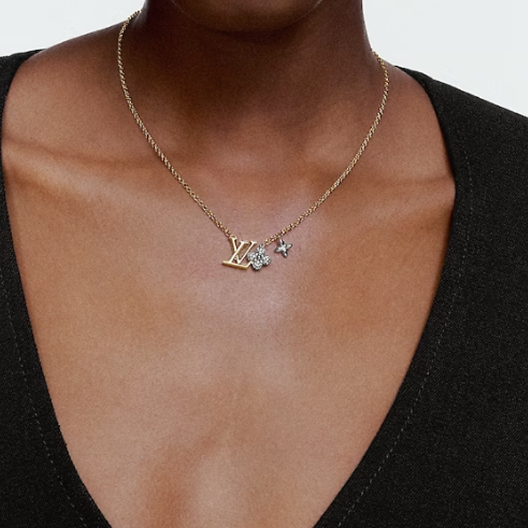 (Women) LOUIS VUITTON Monogram Flower Pendant Necklace Gold for Women. M01265 圖 4
