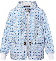 (Women) LOUIS VUITTON Monogram Flower Tile FW23 Blue Zip Hoodie Jacket. 1ABQ56 (Women) LOUIS VUITTON Monogram Flower Tile FW23 Blue Zip Hoodie Jacket. 1ABQ56