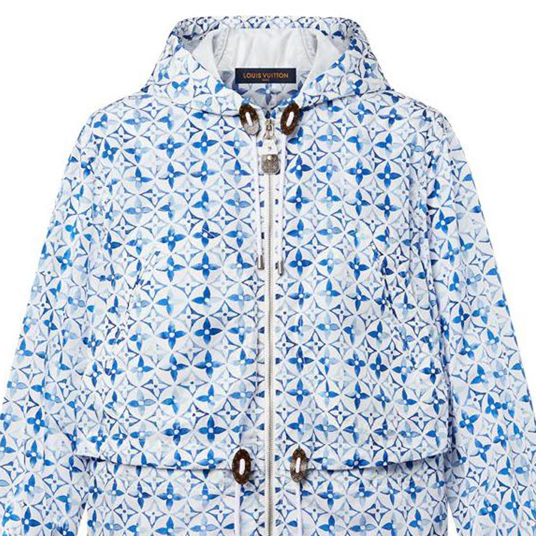 Details for (Women) LOUIS VUITTON Monogram Flower Tile FW23  Blue Zip Hoodie Jacket. 1ABQ56