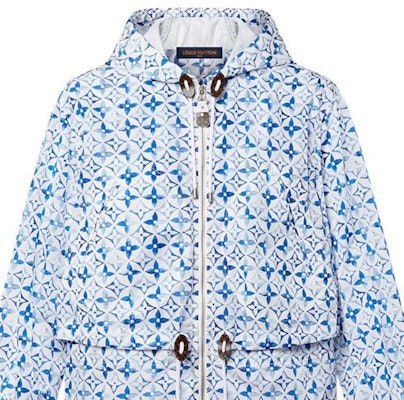 (Women) LOUIS VUITTON Monogram Flower Tile FW23 Blue Zip Hoodie Jacket. 1ABQ56 Details for (Women) LOUIS VUITTON Monogram Flower Tile FW23 Blue Zip Hoodie Jacket. 1ABQ56