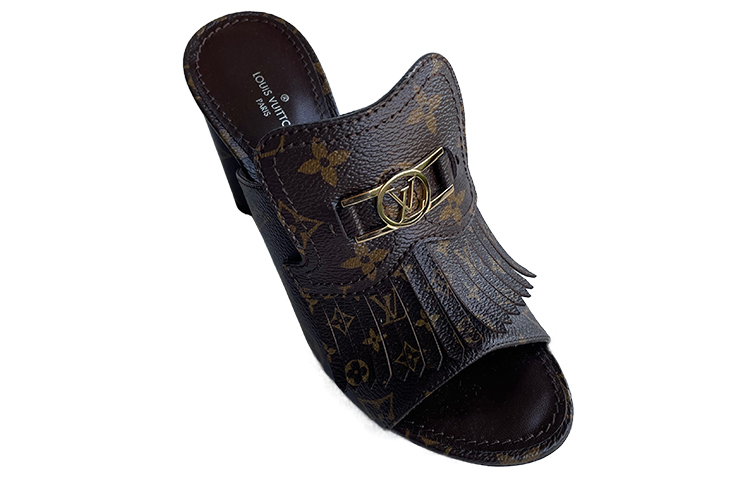 (W) LV Monogram Fringe Pumps 'Brown' 圖 3