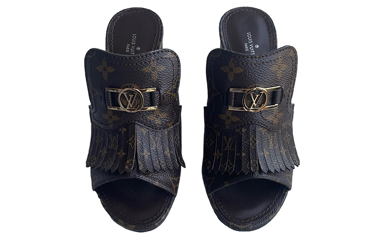 (W) LV Monogram Fringe Pumps 'Brown' 圖 4