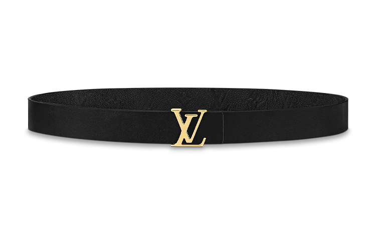 (Women) Louis Vuitton Monogram Gold Buckle Reversible Leather Belt Black 3cm M0328 圖 5
