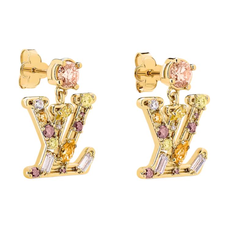 (Women) LOUIS VUITTON Monogram Gold Metal Earrings for Women M02644 圖 3