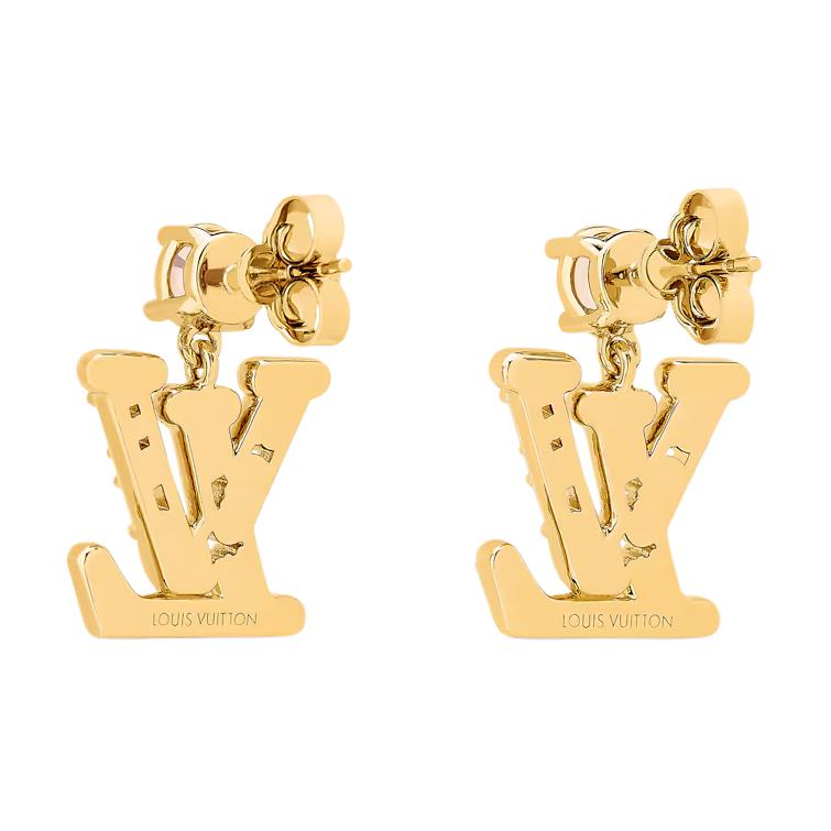 (Women) LOUIS VUITTON Monogram Gold Metal Earrings for Women M02644 圖 4