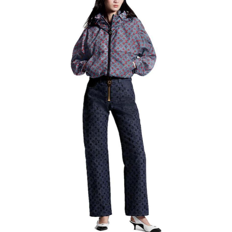 Lookbook (W) 路易威登 Monogram 高領拉鍊外套 女 灰藍配色 1ABR9I