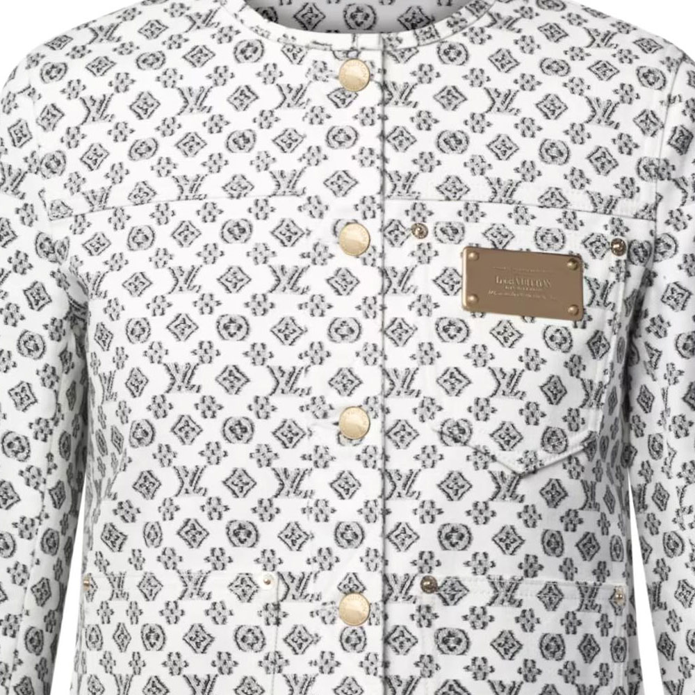 (Women) LOUIS VUITTON Monogram Jacquard Cotton Twill Button-Up Jacket FW25 1AHX30 圖 5