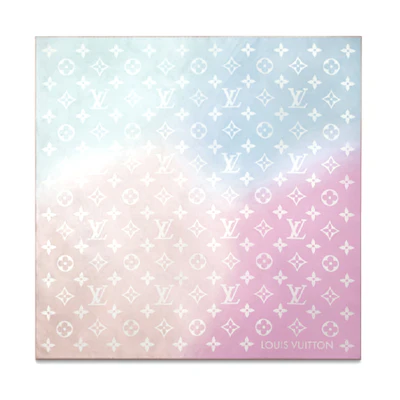 (Women) Louis Vuitton Monogram Jacquard Pink Silk Scarf for Women. M79145