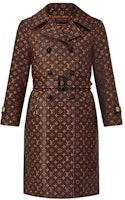 (Women) LOUIS VUITTON Monogram Lace-Up Trench Coat Brown 1A8C4F (Women) LOUIS VUITTON Monogram Lace-Up Trench Coat Brown 1A8C4F