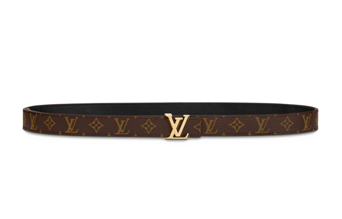(Women) Louis Vuitton Monogram Leather Belt Women Brown 2cm Wide M0431