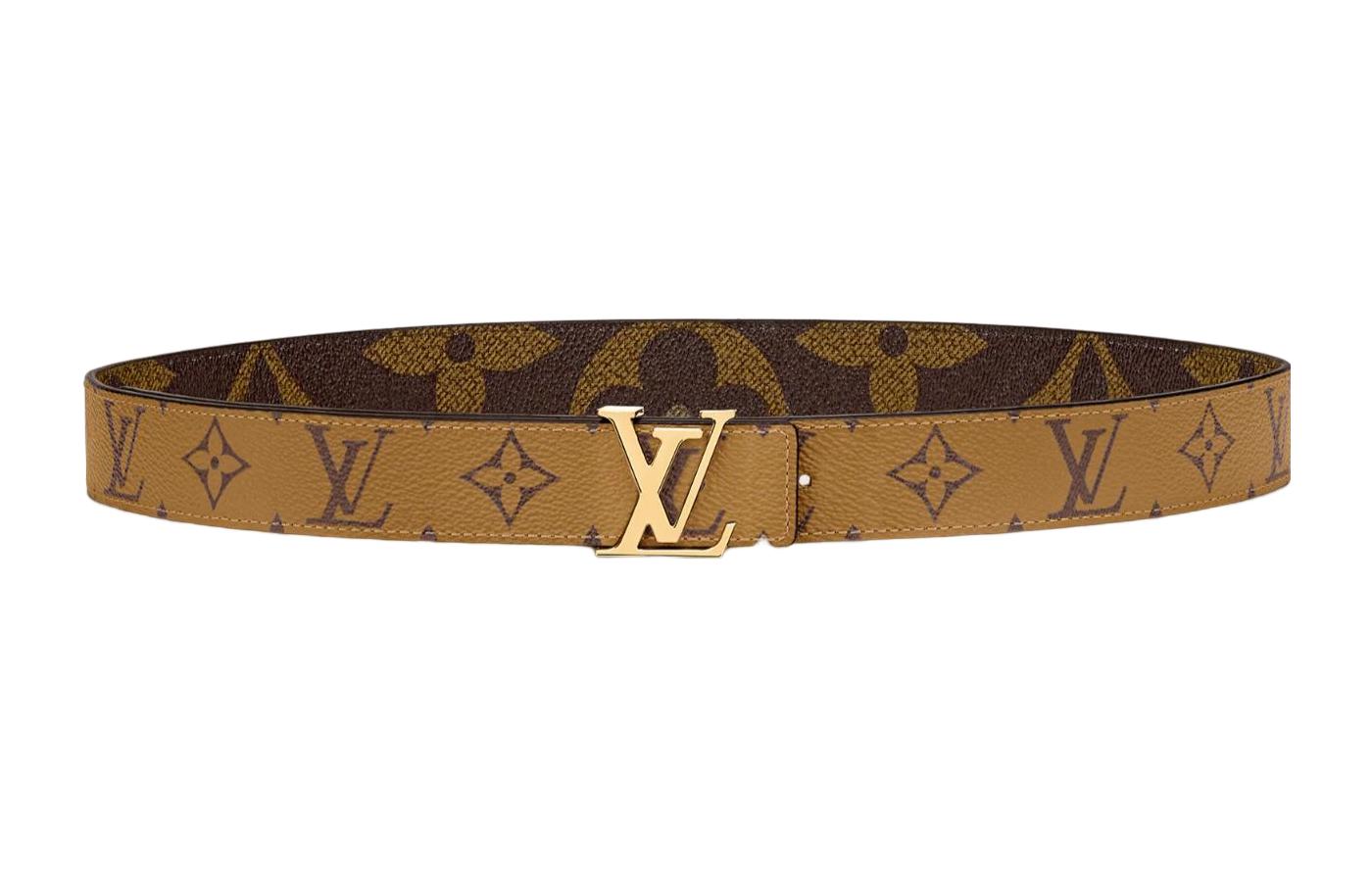 (Women) Louis Vuitton Monogram Logo Leather Belt  Brown 3cm Width. M0149W 圖 3