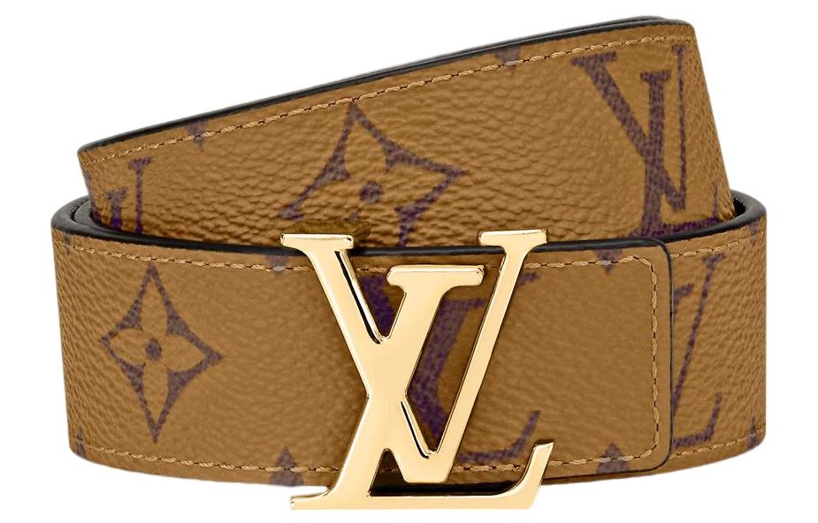 (Women) Louis Vuitton Monogram Logo Leather Belt  Brown 3cm Width. M0149W 圖 4