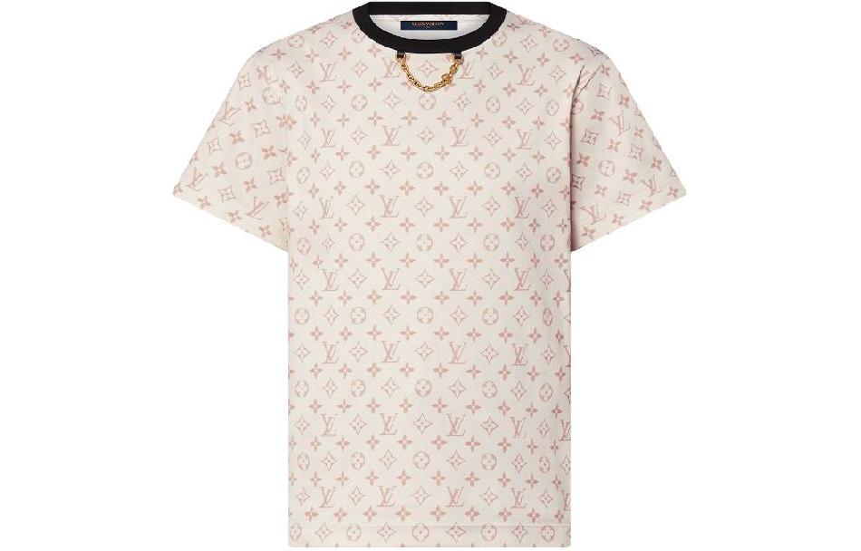 (Women) LOUIS VUITTON Monogram Logo Print Oversized Short Sleeve T-Shirt Beige  SS24 1AFON8